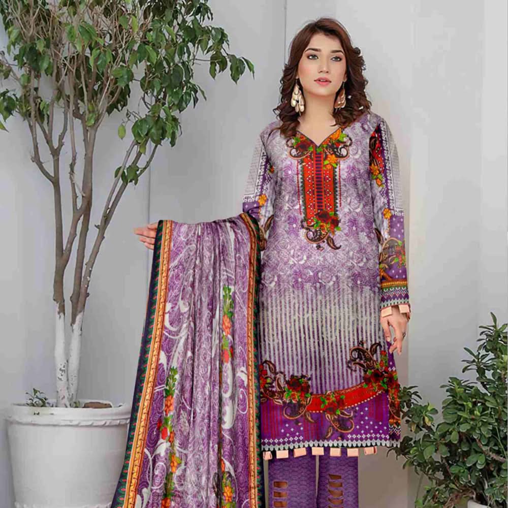 Sahir Classic Printed Lawn 3 Pcs Unstitched Suit - 4-B, Women, 3Pcs Shalwar Suit, Chase Value, Chase Value