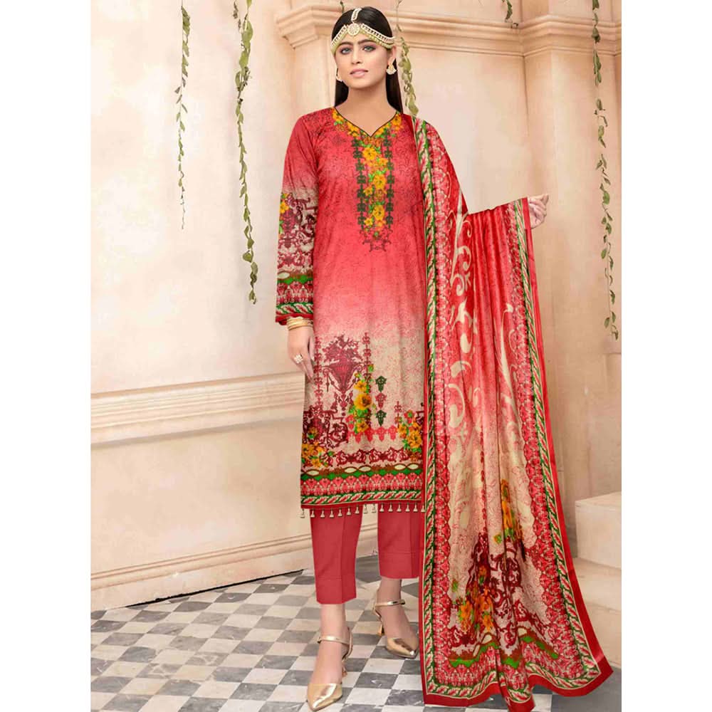 Sahir Classic Printed Lawn 3 Pcs Unstitched Suit - 5-A, Women, 3Pcs Shalwar Suit, Chase Value, Chase Value