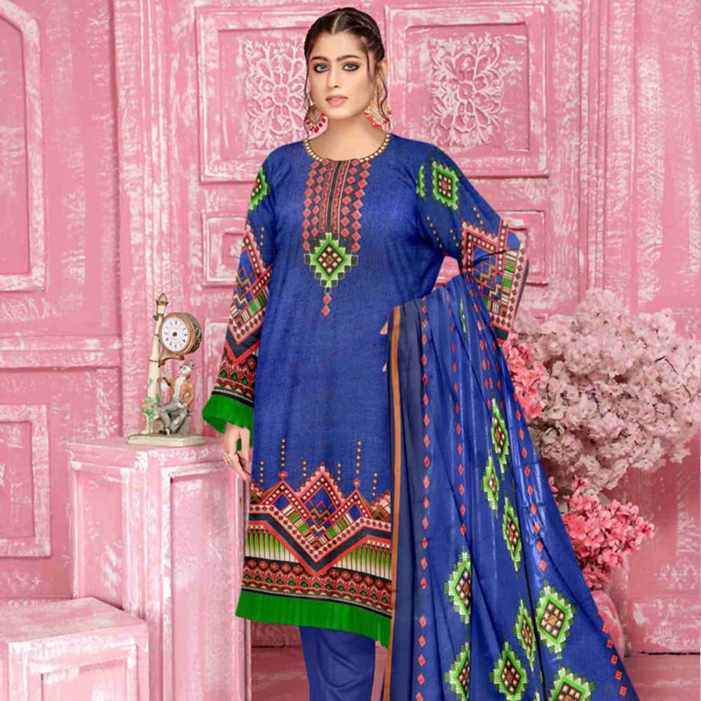 Sahir Classic Printed Lawn 3 Pcs Unstitched Suit - 6-A, Women, 3Pcs Shalwar Suit, Chase Value, Chase Value