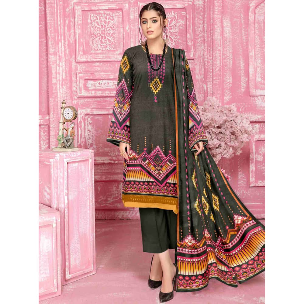 Sahir Classic Printed Lawn 3 Pcs Unstitched Suit - 6-C, Women, 3Pcs Shalwar Suit, Chase Value, Chase Value