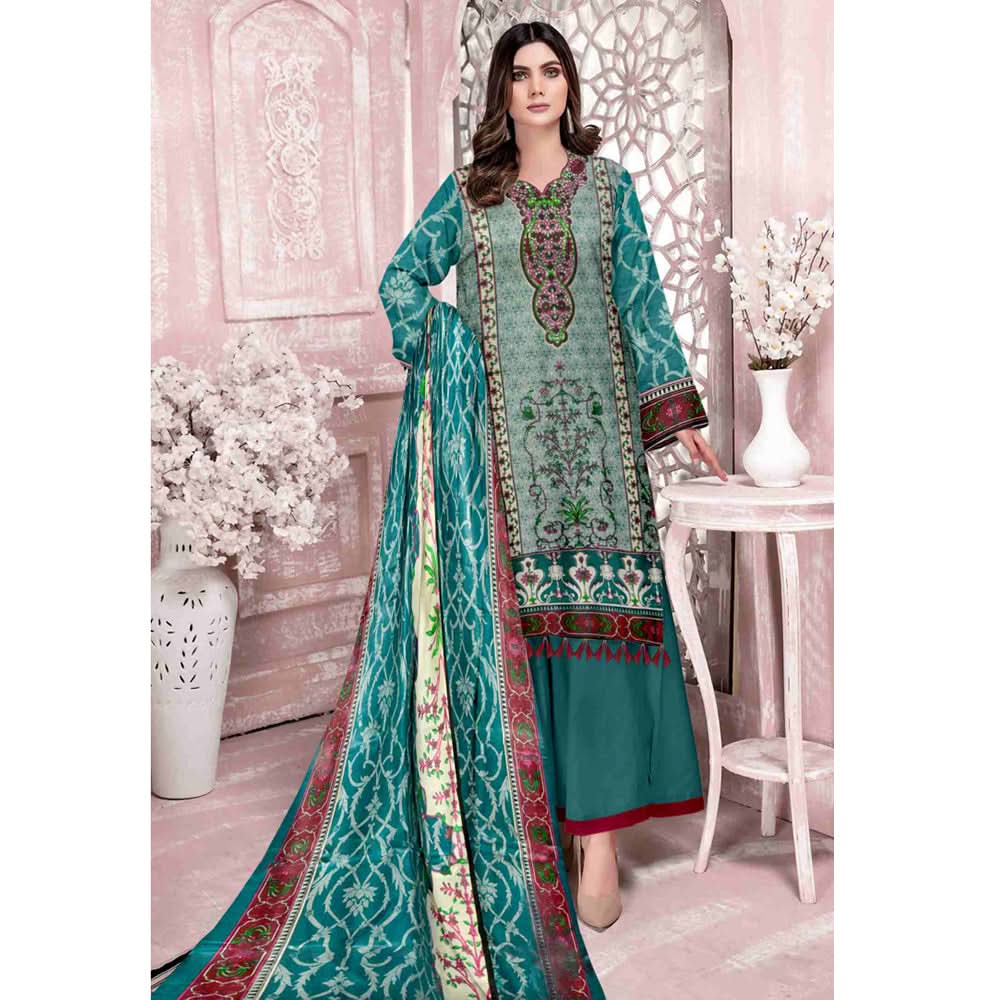 Sahir Classic Printed Lawn 3 Pcs Unstitched Suit - 8-B, Women, 3Pcs Shalwar Suit, Chase Value, Chase Value