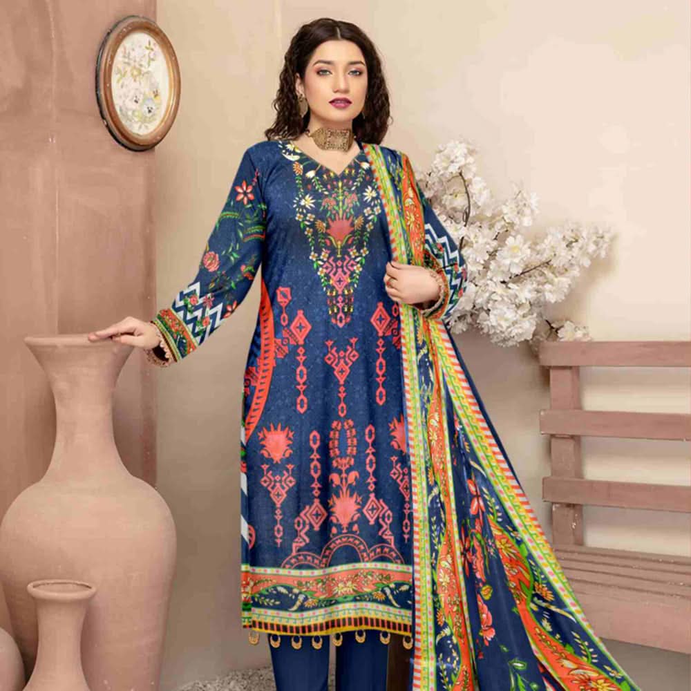 Sahir Classic Printed Lawn 3 Pcs Unstitched Suit - 10-B, Women, 3Pcs Shalwar Suit, Chase Value, Chase Value