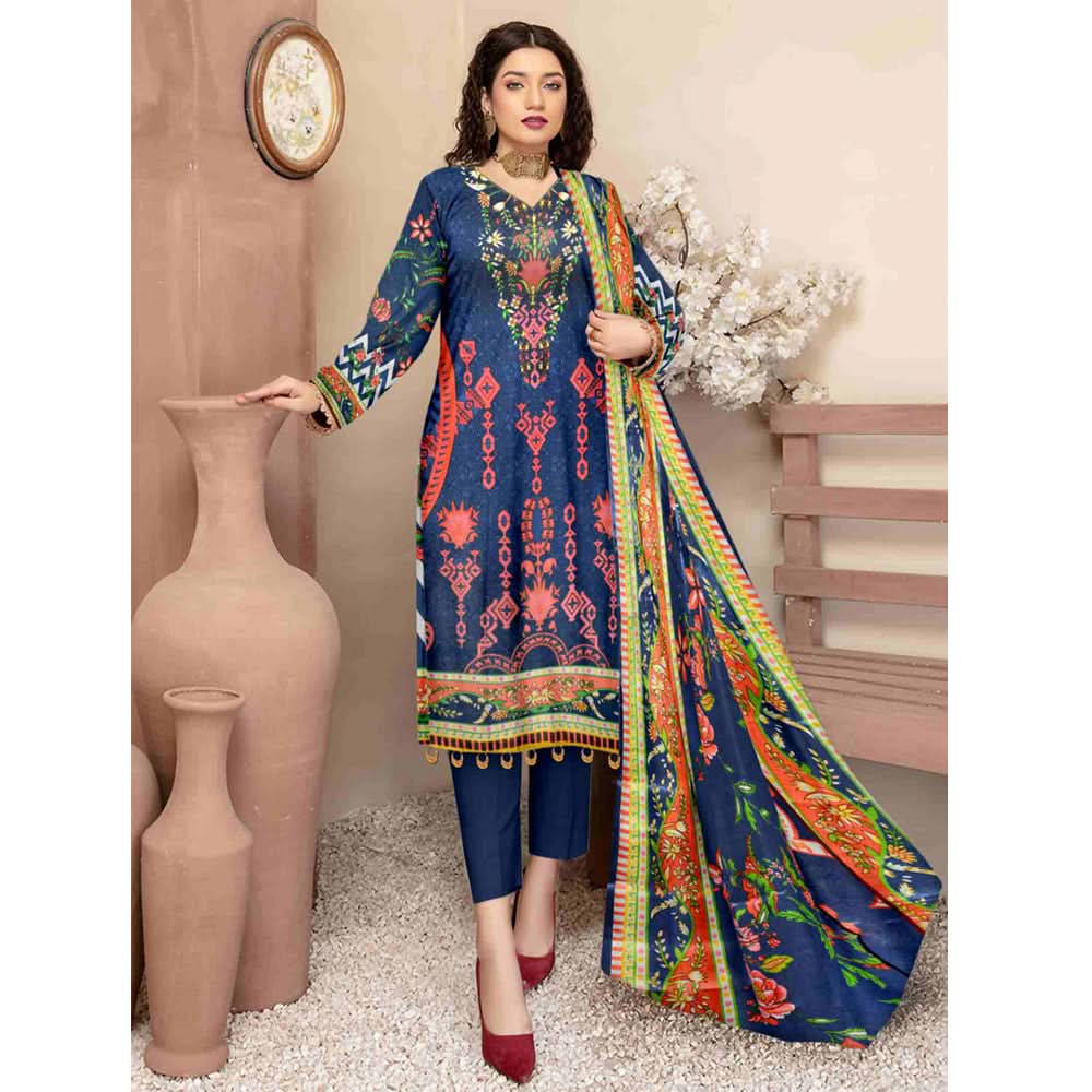 Sahir Classic Printed Lawn 3 Pcs Unstitched Suit - 10-B, Women, 3Pcs Shalwar Suit, Chase Value, Chase Value