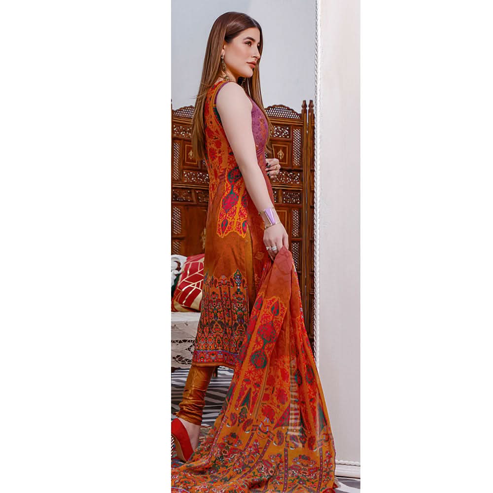 Satrangi Lawn Chicken Kari Digital Printed 3Pcs Unstitched Suit - 6, Women, 3Pcs Shalwar Suit, MI Creation, Chase Value