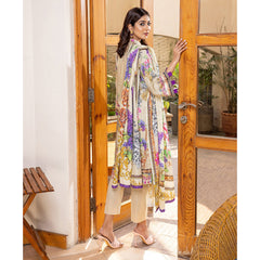 Zoohra Digital Printed Embroidered Lawn Un-Stitched 3Pcs Suit - 10, Women, 3Pcs Shalwar Suit, ZS Textiles, Chase Value