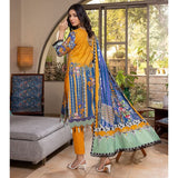 Zoohra Digital Printed Embroidered Lawn Un-Stitched 3Pcs Suit - 6, Women, 3Pcs Shalwar Suit, ZS Textiles, Chase Value