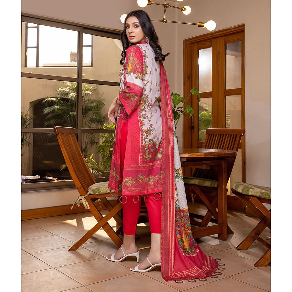 Zoohra Digital Printed Embroidered Lawn Un-Stitched 3Pcs Suit - 9, Women, 3Pcs Shalwar Suit, ZS Textiles, Chase Value