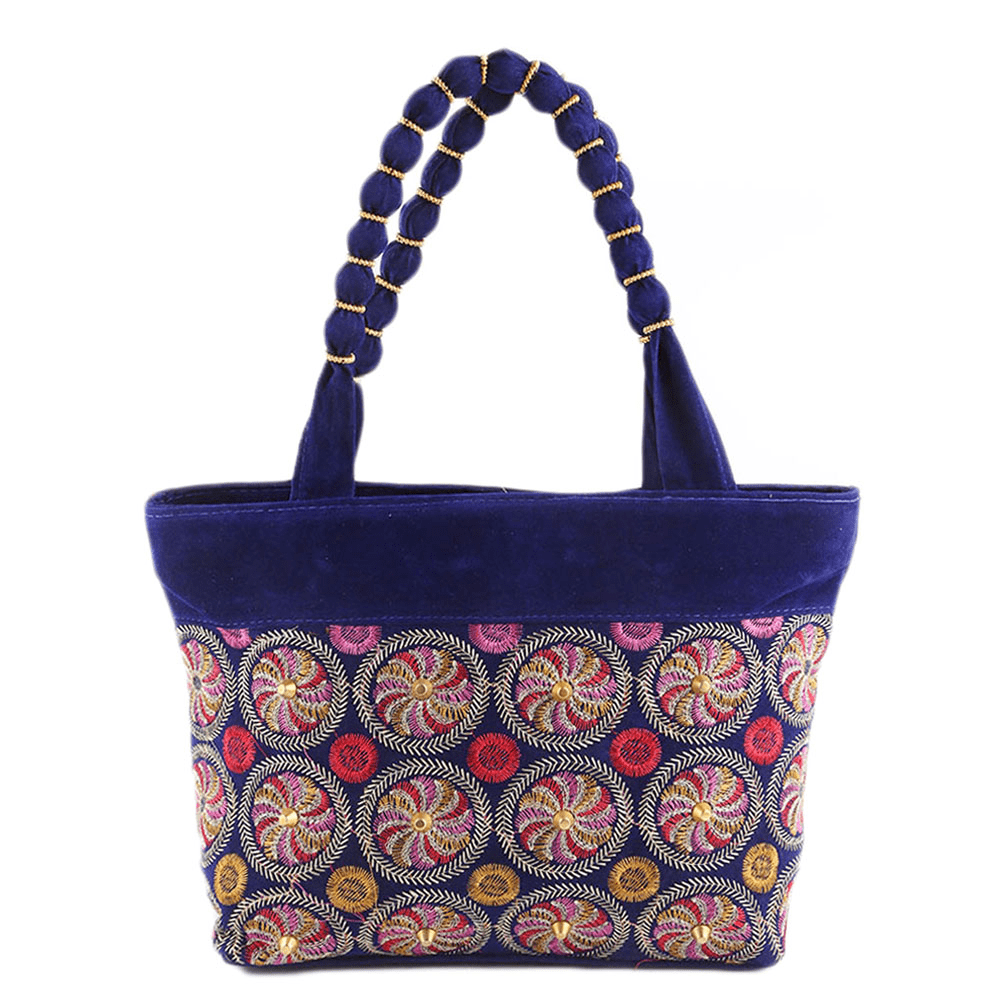 Women's Embroidery Handbag - Blue - test-store-for-chase-value
