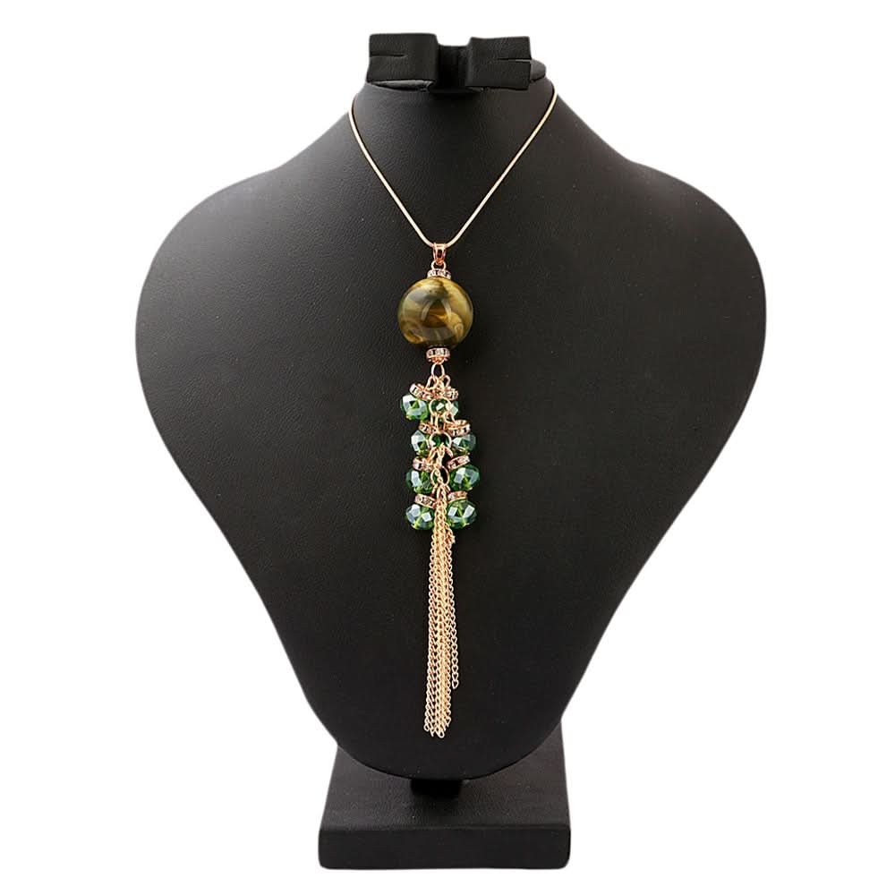 Women's Beads Long Mala - Olive, Women, Chains & Lockets, Chase Value, Chase Value