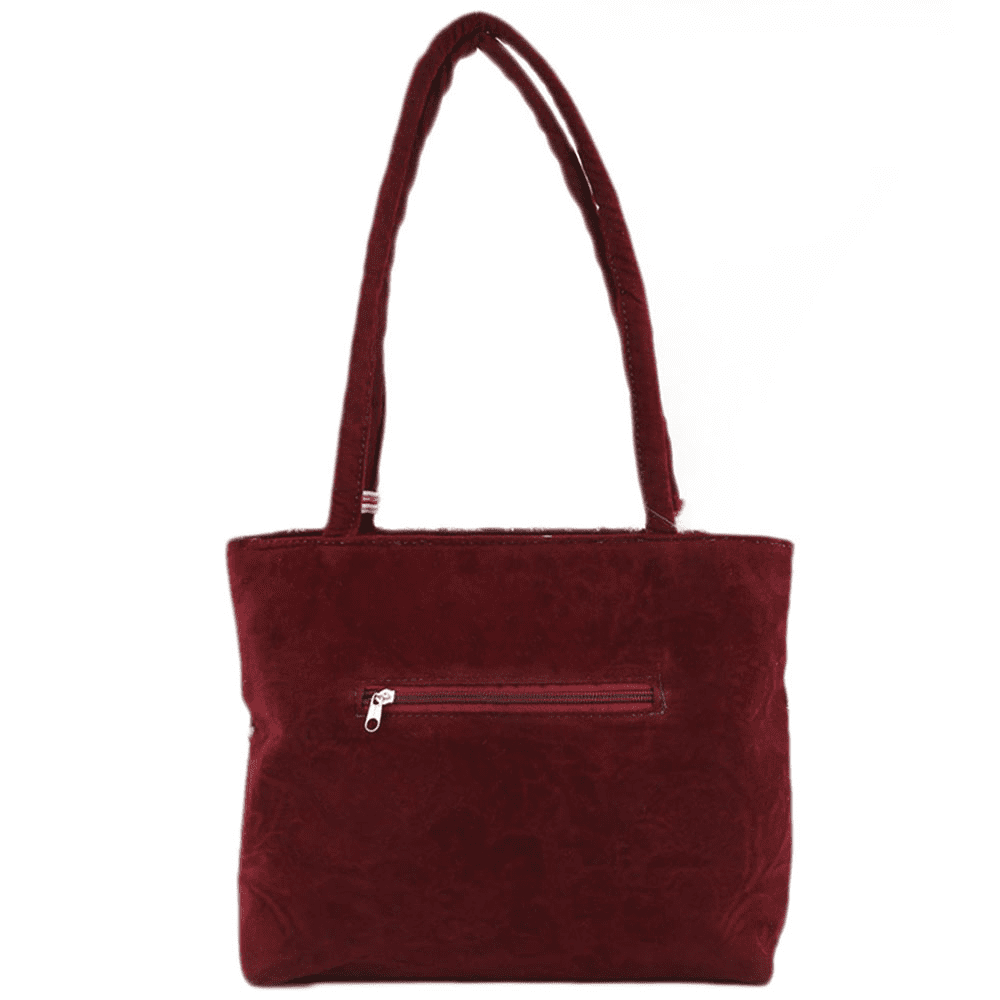 Women's Embroidery Handbag - Maroon - test-store-for-chase-value