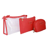 Women's Makeup Pouch 3 Pcs - Red, Makeup Tools and Accessories, Chase Value, Chase Value