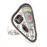 Women's Fancy Stone Ring - Black - test-store-for-chase-value