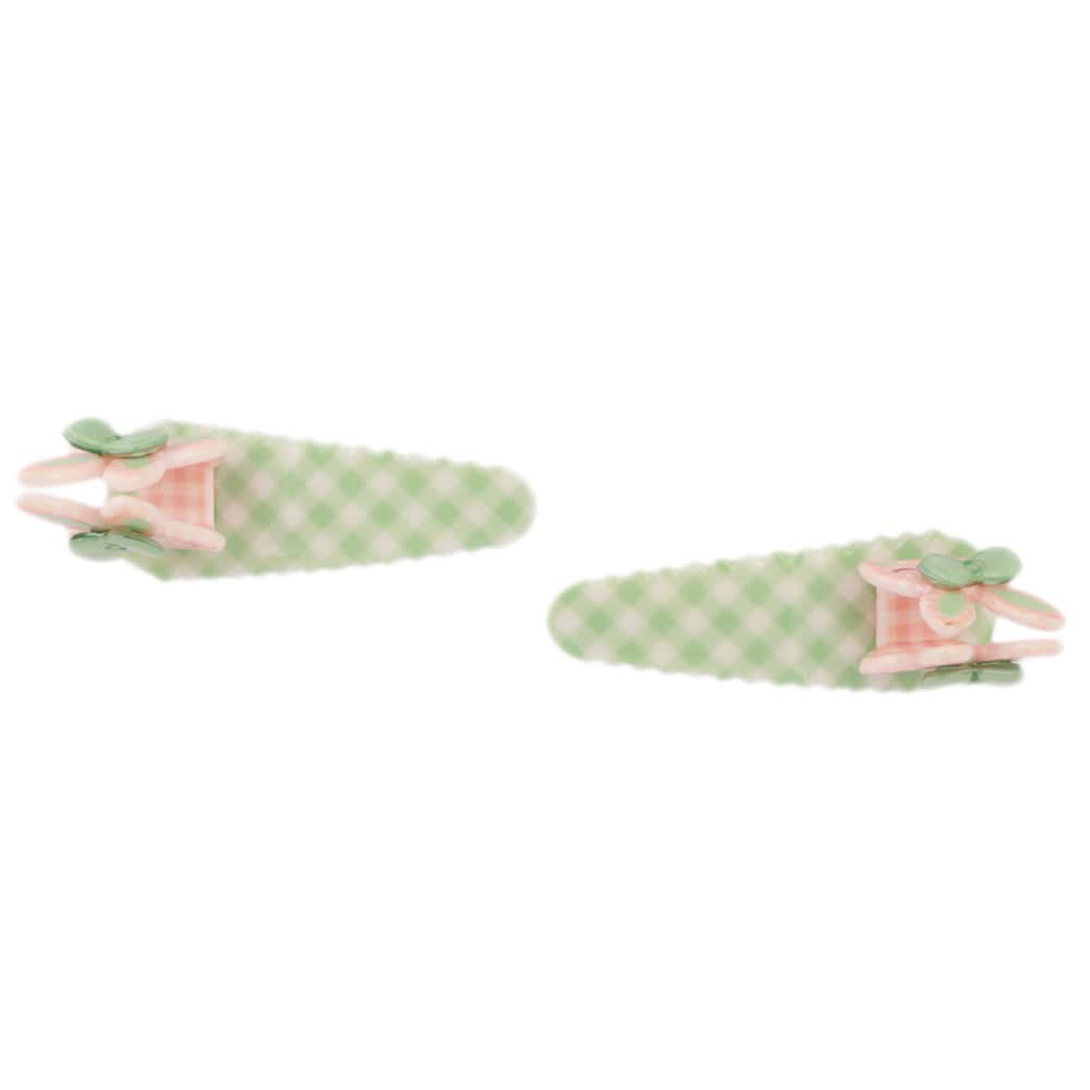Girls Hair Pin 2 Pcs- Green, Kids, Hair Accessories, Chase Value, Chase Value