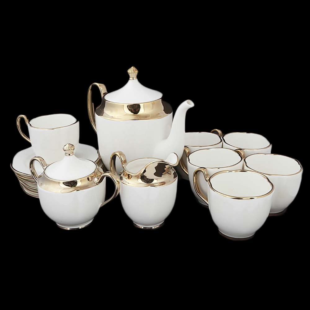 Royal Tea Set 17 Pcs - Golden, Home & Lifestyle, Serving And Dining, Chase Value, Chase Value