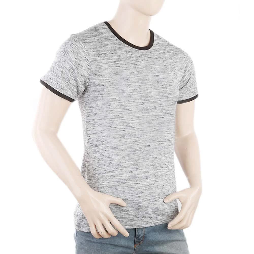 Men's Round Neck Half Sleeves T-Shirt - Grey, Men, T-Shirts And Polos, Chase Value, Chase Value