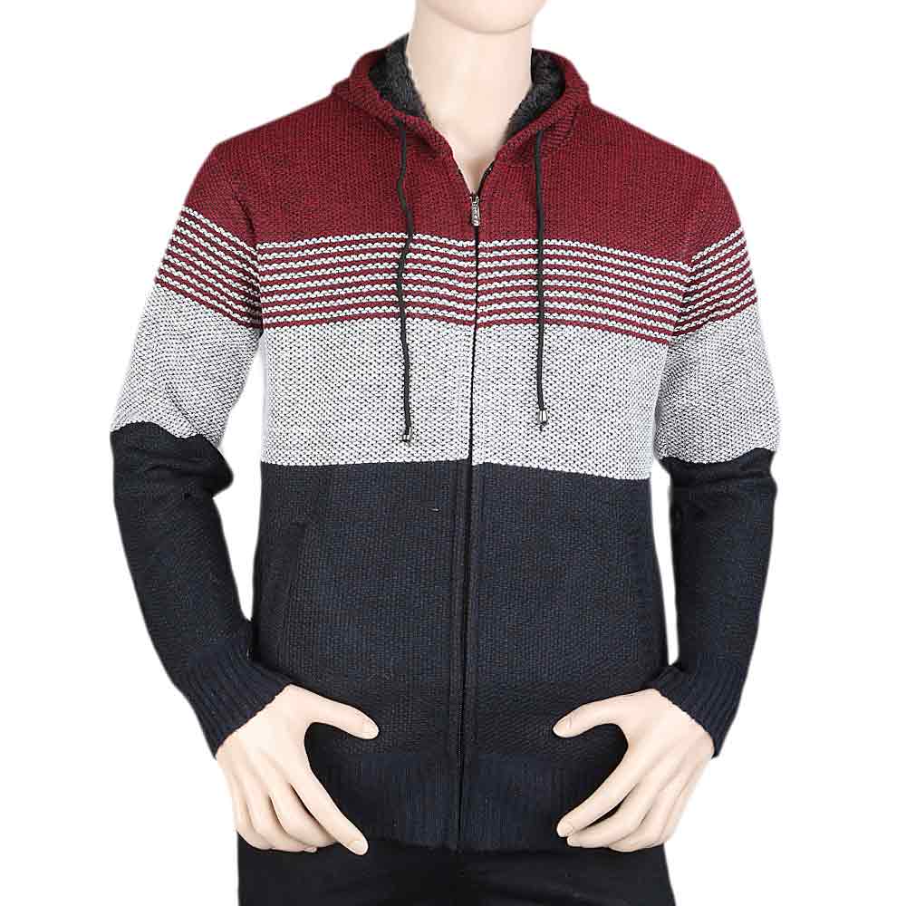 Men's Full Sleeves Hooded Zipper Upper - Maroon, Men, Jackets and Hoodies, Chase Value, Chase Value