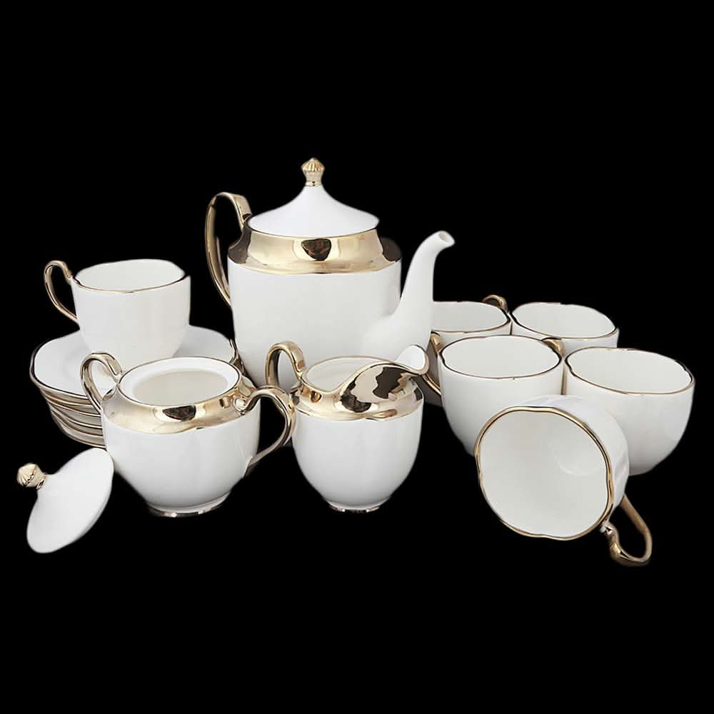 Royal Tea Set 17 Pcs - Golden, Home & Lifestyle, Serving And Dining, Chase Value, Chase Value