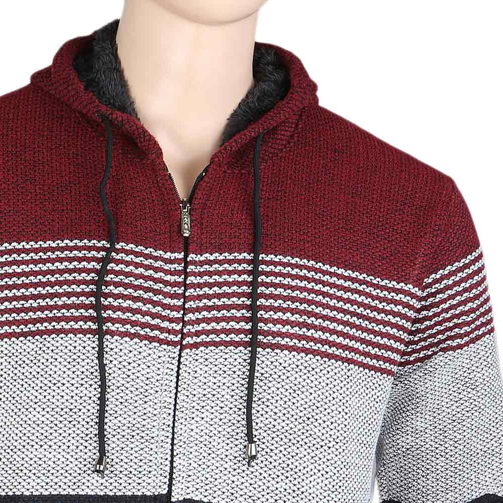 Men's Full Sleeves Hooded Zipper Upper - Maroon, Men, Jackets and Hoodies, Chase Value, Chase Value