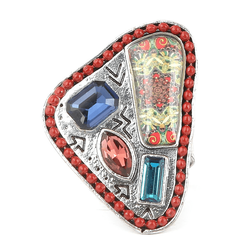 Women's Fancy Stone Ring - Maroon - test-store-for-chase-value