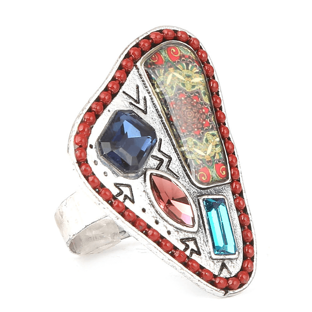 Women's Fancy Stone Ring - Maroon - test-store-for-chase-value