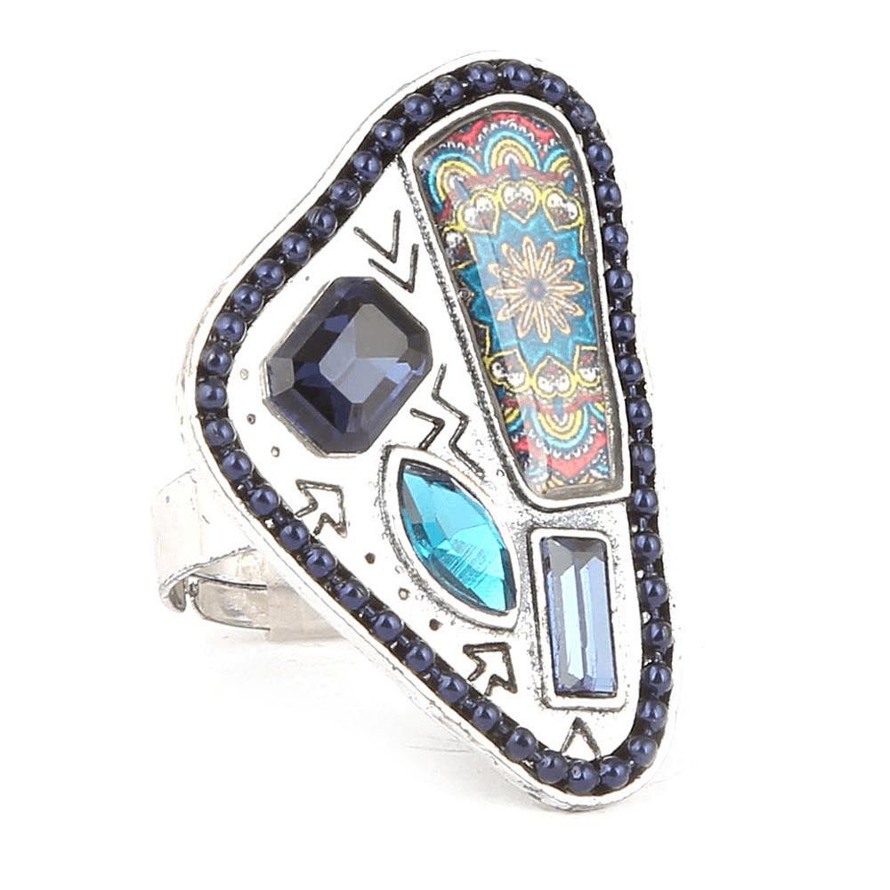 Women's Fancy Stone Ring - Blue - test-store-for-chase-value