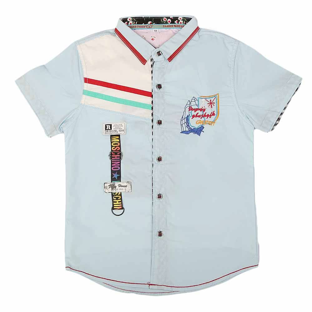 Boys Half Sleeves Printed Shirt - Blue, Kids, Boys Shirts, Chase Value, Chase Value