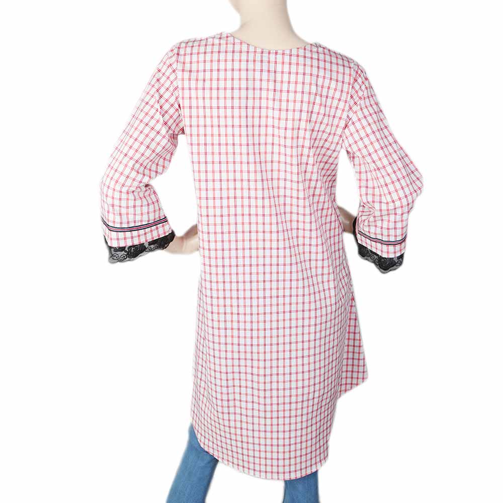Women's Embroidered Kurti - Red, Women, Ready Kurtis, Chase Value, Chase Value