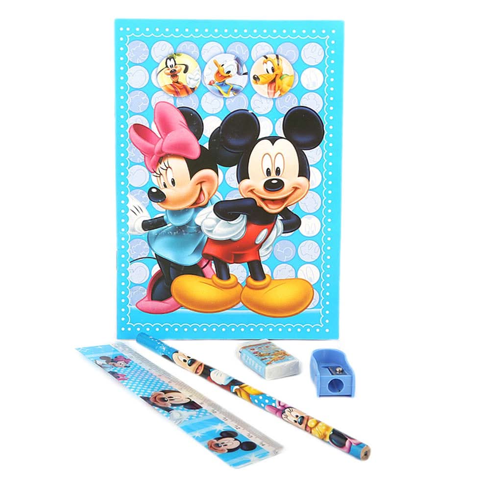 Mickey Mouse Stationery Set 5 Pcs - Blue, Kids, Pencil Boxes And Stationery Sets, Chase Value, Chase Value