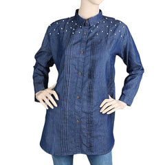 Women's Denim Kurti - Blue, Women's Fashion, Chase Value, Chase Value