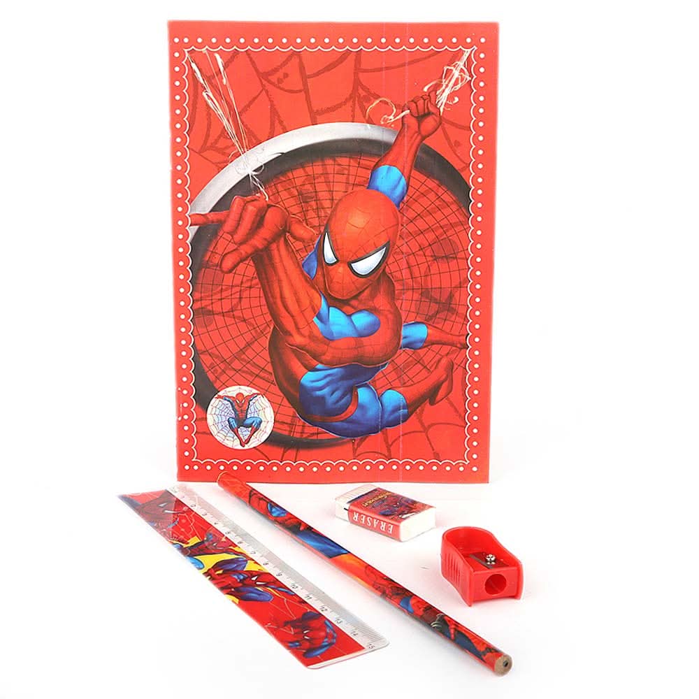 Spider Man Stationery Set 5 Pcs - Red, Kids, Pencil Boxes And Stationery Sets, Chase Value, Chase Value
