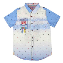 Boys Half Sleeves Printed Shirt - Blue, Kids, Boys Shirts, Chase Value, Chase Value