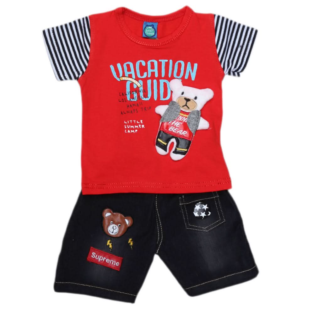 Newborn Boys Suit 2Pcs - Red, Kids, NB Boys Sets And Suits, Chase Value, Chase Value