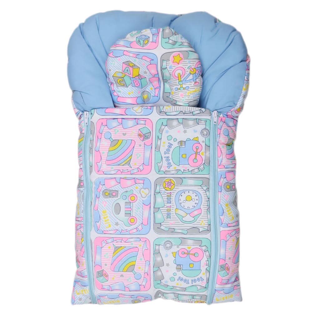 Newborn Sleeping Bag With Pillow - White - Blue, Kids, Sleeping Bags, Chase Value, Chase Value