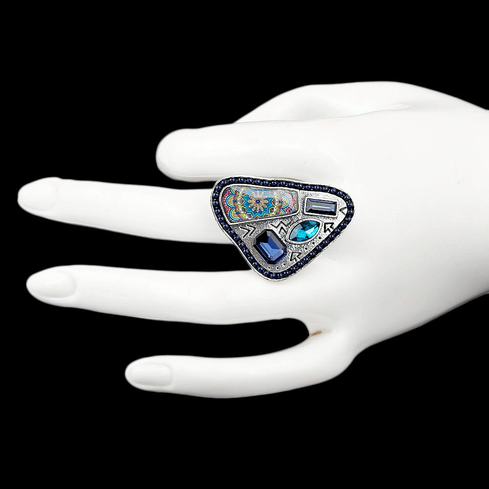 Women's Fancy Stone Ring - Blue - test-store-for-chase-value