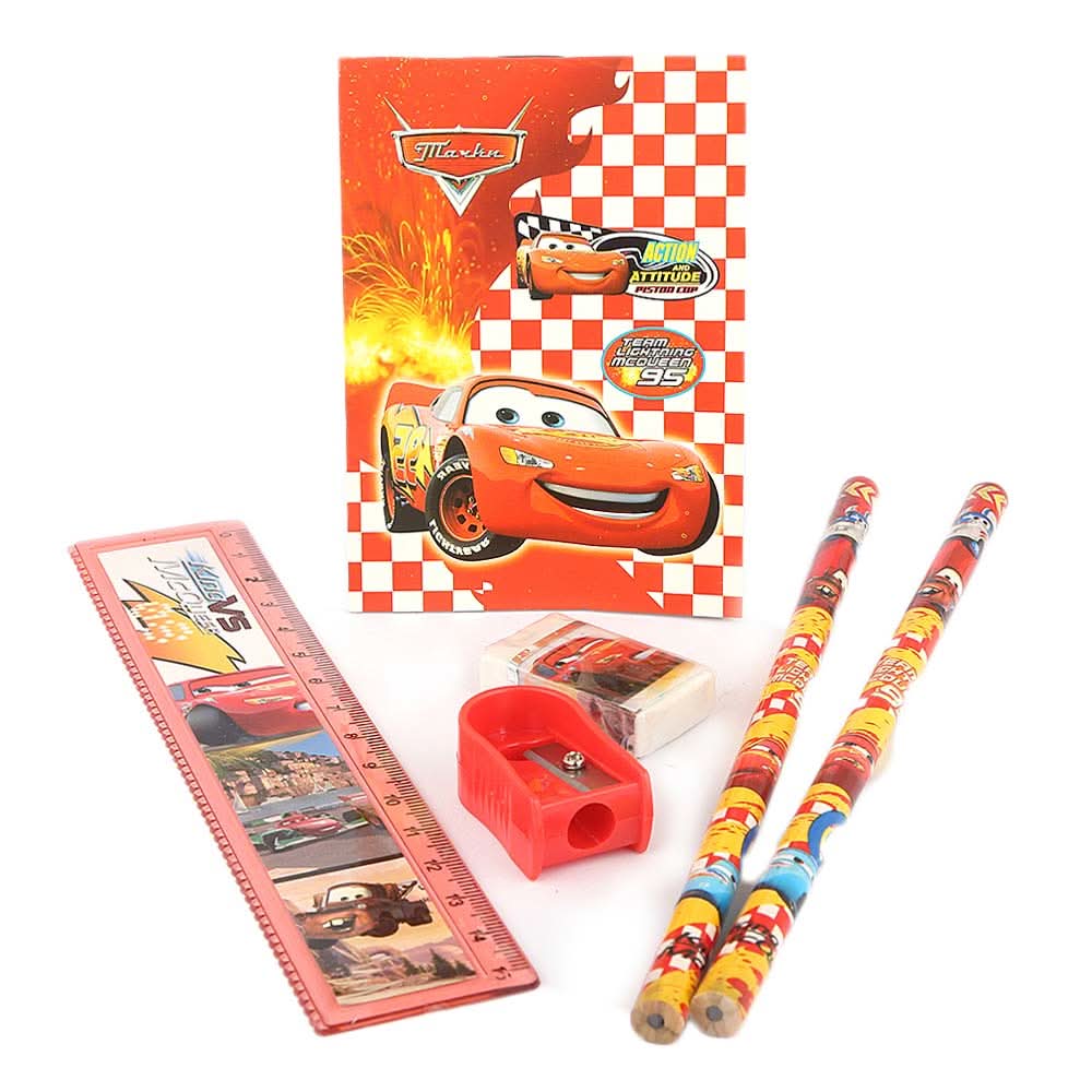 King vs Mc Queen Stationery Set 5 Pcs - Red, Kids, Pencil Boxes And Stationery Sets, Chase Value, Chase Value