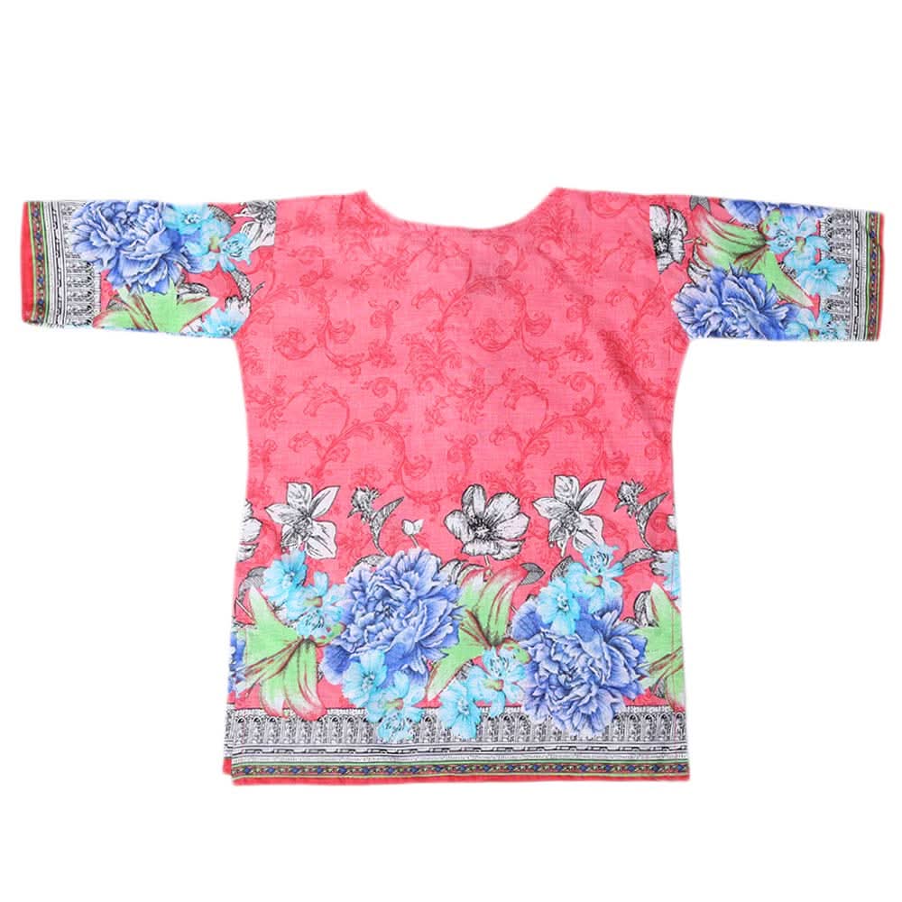 Girls Lawn Printed Kurti - Pink, Kids, Girls Kurti, Chase Value, Chase Value