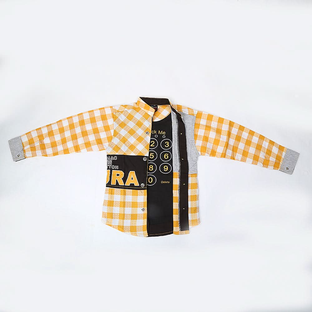 Boys Casual Shirt Full Sleeves - Yellow, Kids, Boys Shirts, Chase Value, Chase Value