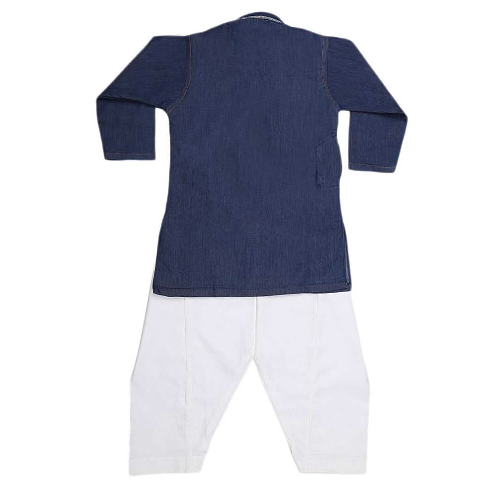 Boys Denim Kurta Shalwar - Blue, Kids, Boys Shalwar Kameez, Chase Value, Chase Value