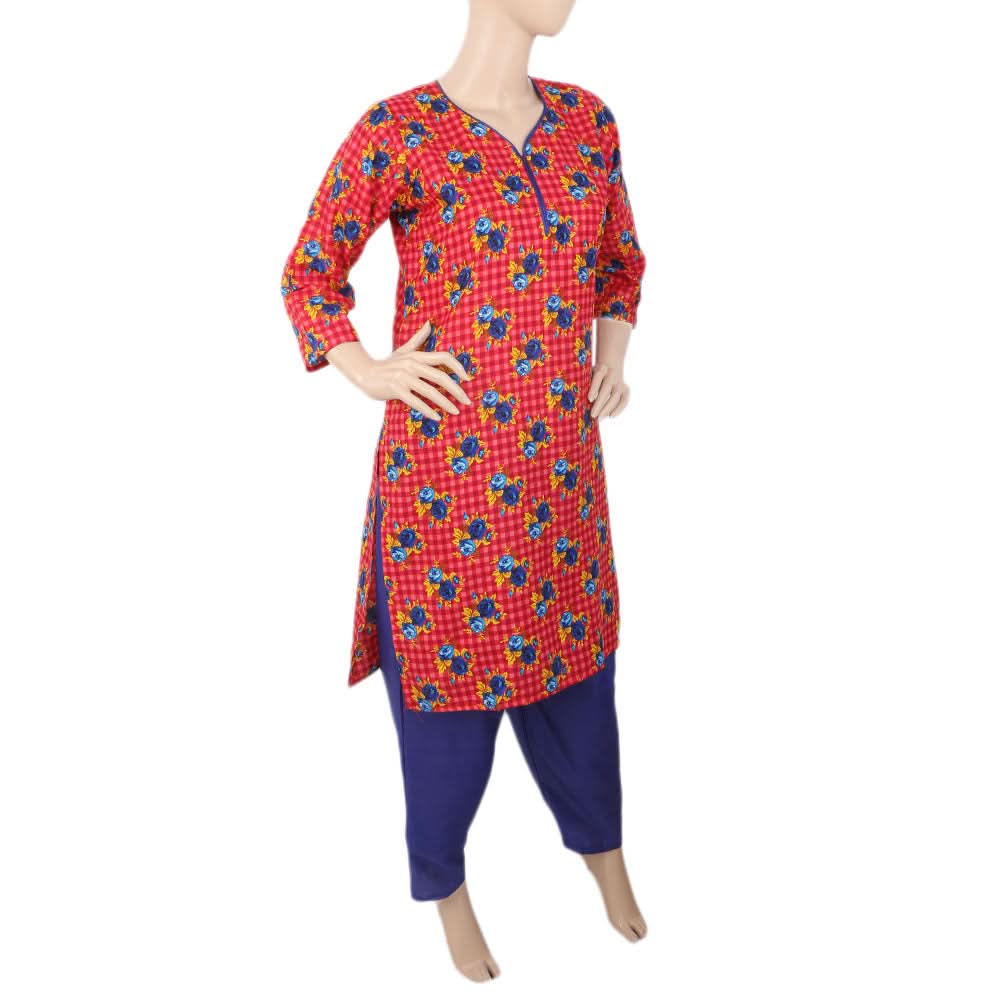 Women's Printed 2 Piece Cotton Suit - Royal blue, Women, Shalwar Suits, Chase Value, Chase Value