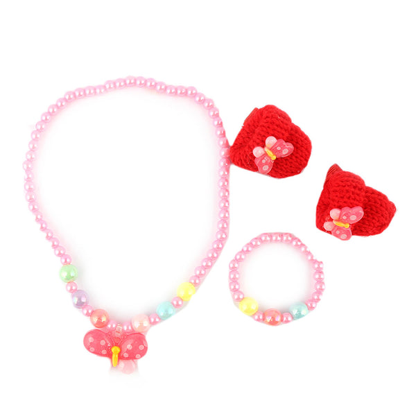 Girls Mala Gift Set - Red, Kids, Jewellery Sets, Chase Value, Chase Value