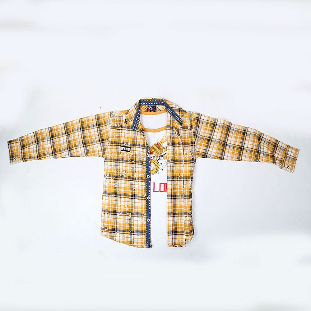 Boys Casual Shirt Full Sleeves - Mustard, Kids, Boys Shirts, Chase Value, Chase Value