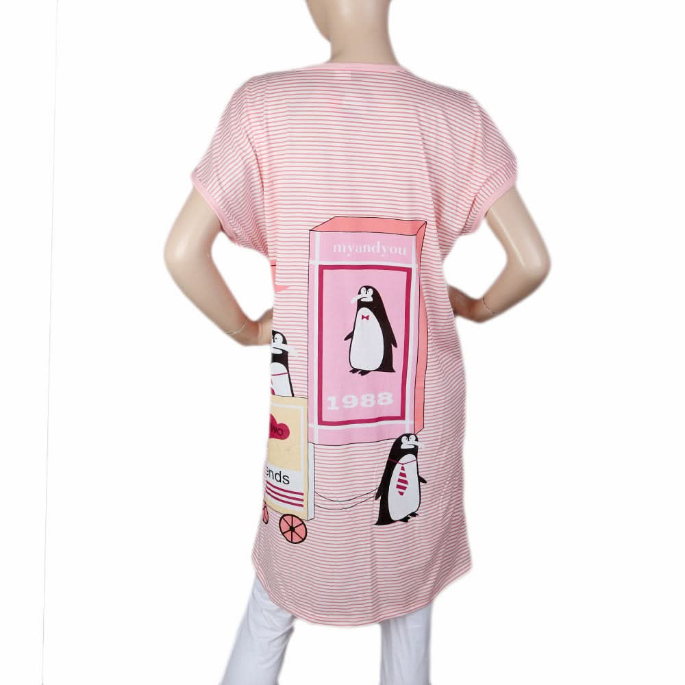 Women's Night Long T Shirt - T Pink, Women, Night Suit, Chase Value, Chase Value