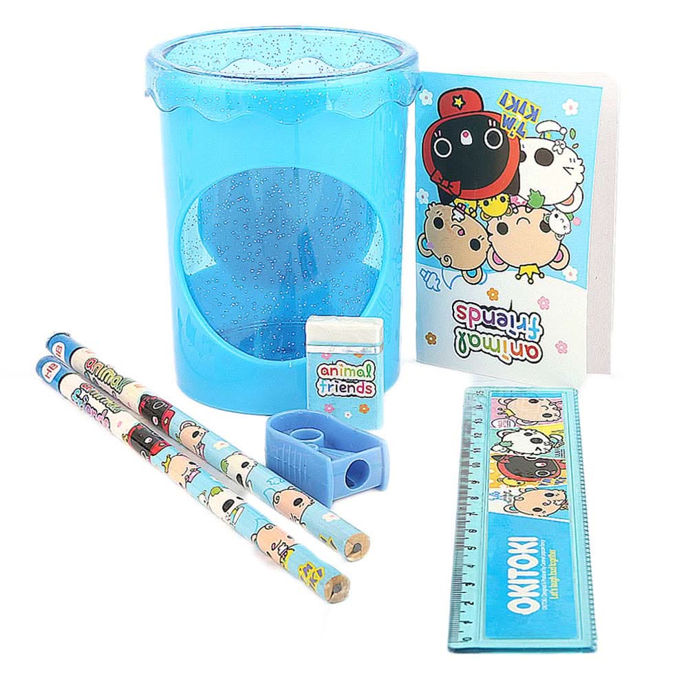 Stationery Set 5 Pcs - Blue, Kids, Pencil Boxes And Stationery Sets, Chase Value, Chase Value