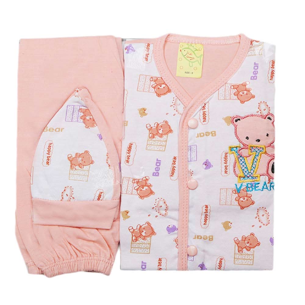 Newborn Gift Set Suits (3 Pcs) - Peach, Kids, NB Girls Sets And Suits, Chase Value, Chase Value