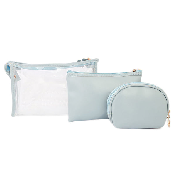 Women's Makeup Pouch 3 Pcs - Blue, Makeup Tools and Accessories, Chase Value, Chase Value
