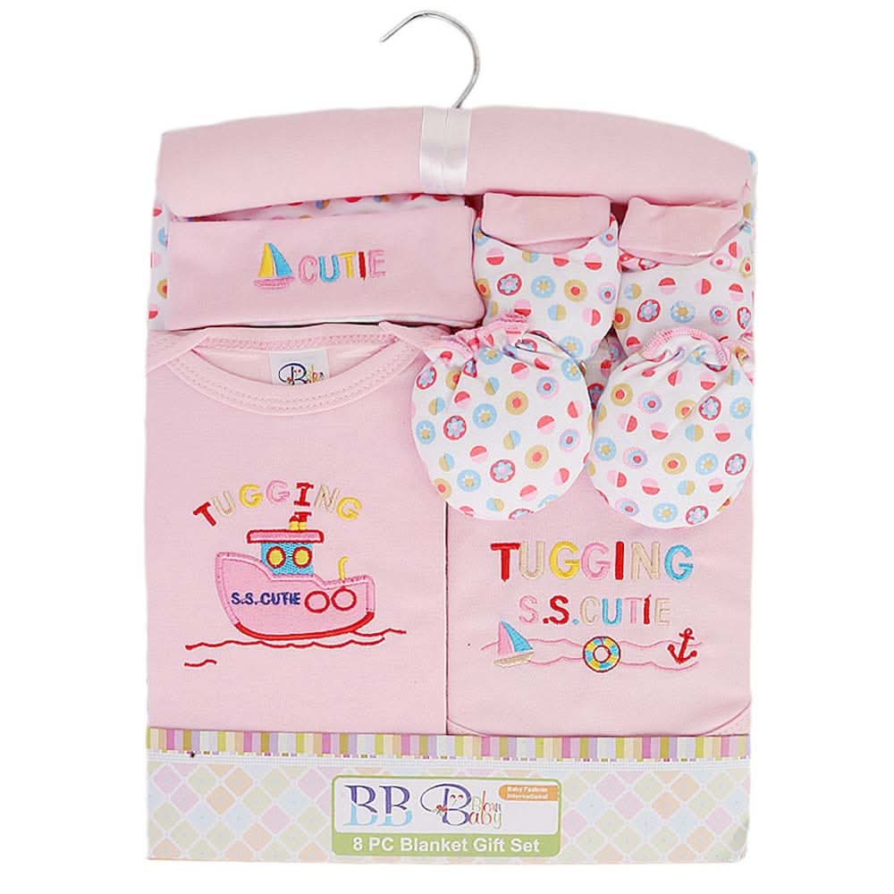 Newborn Baby Gift Suits (8 Pcs) - Pink, Newborn Baby Accessories, Chase Value, Chase Value