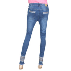 Women's Embroidery Denim Pant - Blue, Women, Pants & Tights, Chase Value, Chase Value