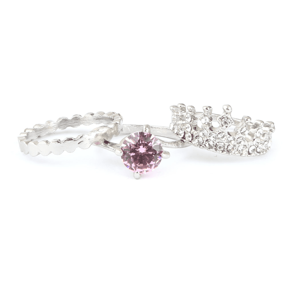 Women's Fancy Stone Ring - Silver - Pink - test-store-for-chase-value