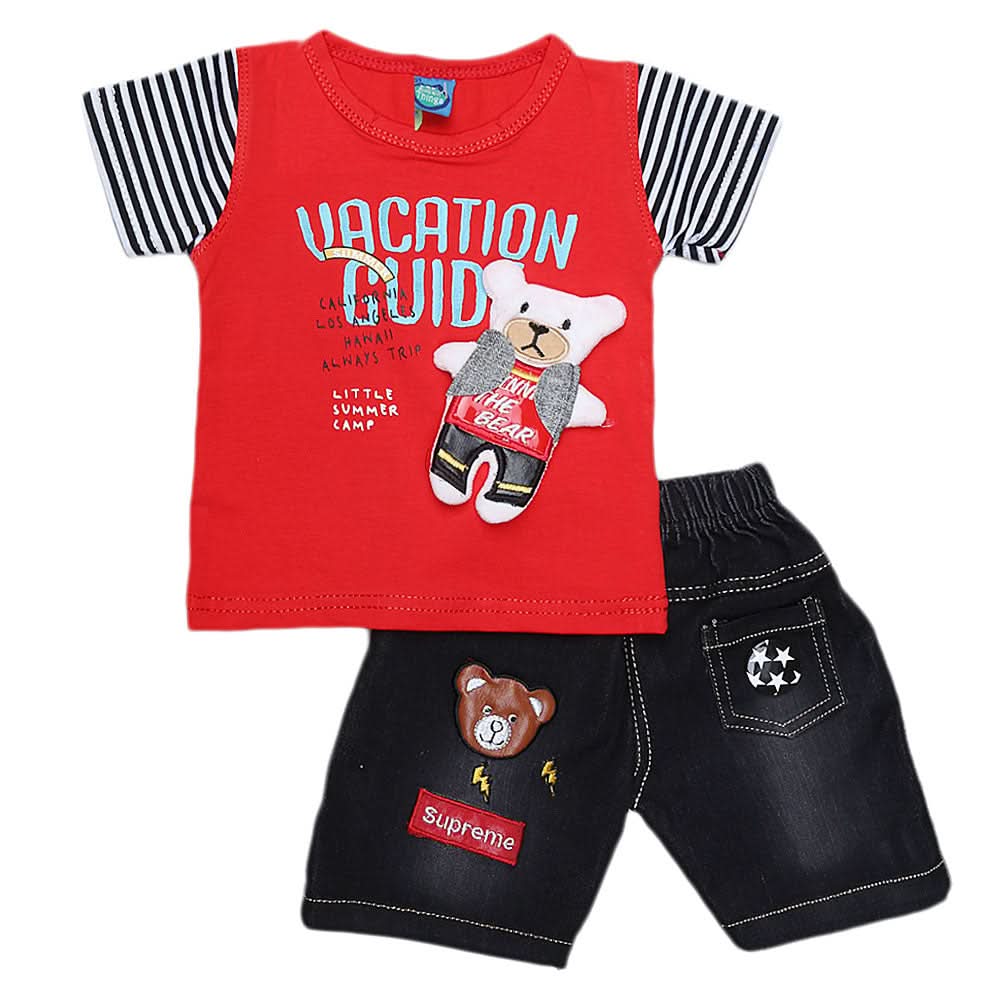 Newborn Boys Suit 2Pcs - Red, Kids, NB Boys Sets And Suits, Chase Value, Chase Value