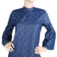 Women's Denim Kurti - Blue, Women, Ready Kurtis, Chase Value, Chase Value